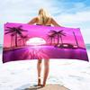 Custom Synthwave Beach Towel Retro Car Palm Tree Microfiber Sand Free Quick Dry Soft Travel Pool Accessory