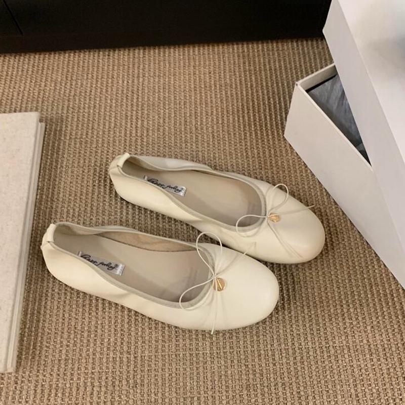 Fashion SUOJIALUN 2025 New Women Flat Shoes Fashion Round Toe Shallow Slip On Ladies Elegant Ballerina Soft Flat Heel Dress Single Shoes