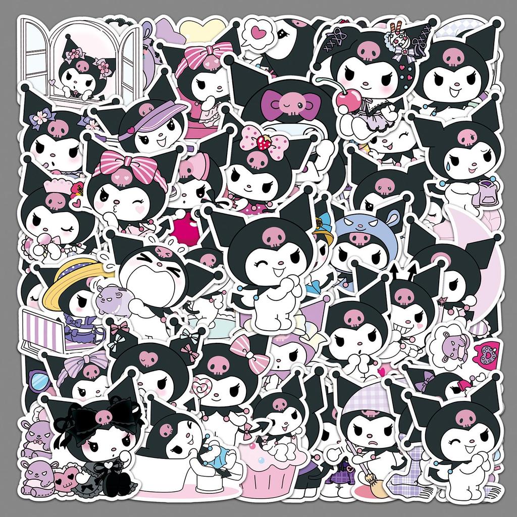 50 Kuromi Sanrio Stickers - Cute & Waterproof for Journals & Insulated Cups