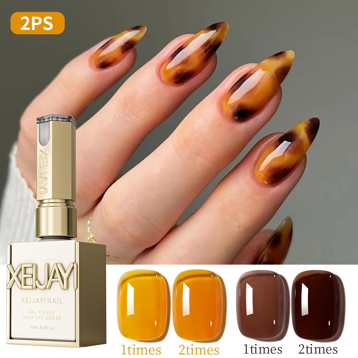 

2025 A/W Linglong Amber Caramel Gel Polish, Salon Exclusive, Light Therapy Formula