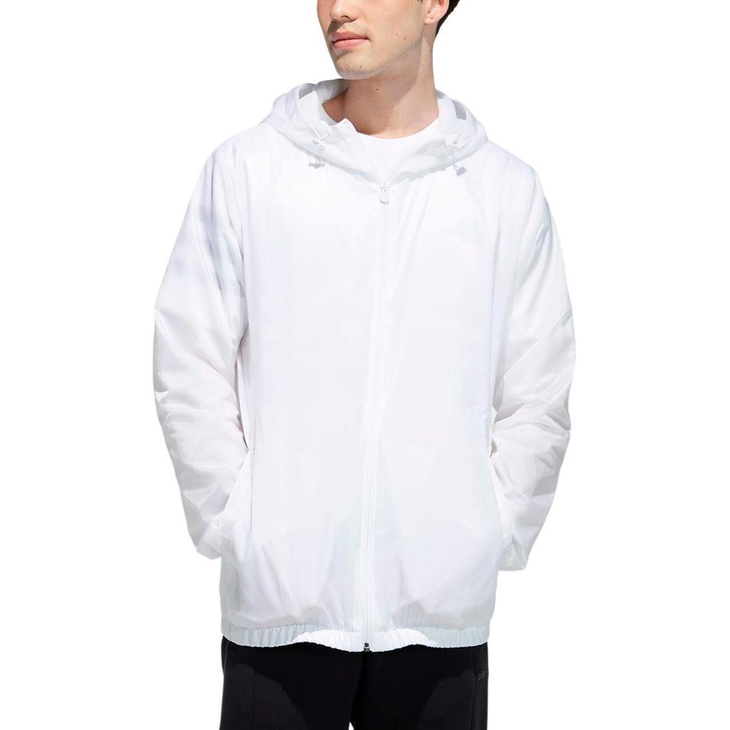 adidas Neo Sports Running Training Windproof Hooded Jacket White Men's GP5696