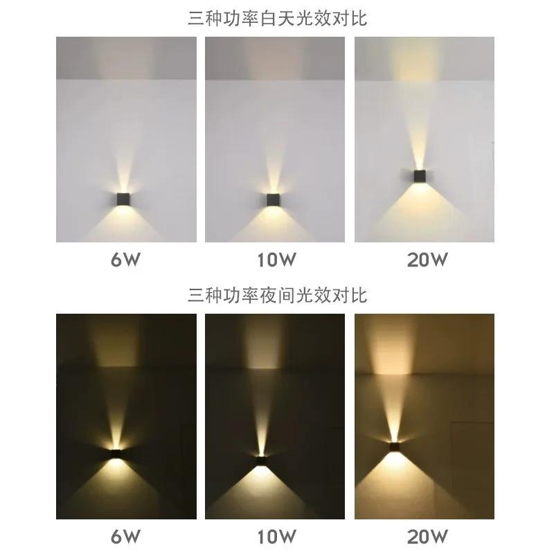 6-12W Waterproof LED Wall Light Outdoor Wall Lamp Hotel Exterior Double-Head Corridor Living Room Porch Up Down Pillar Lights