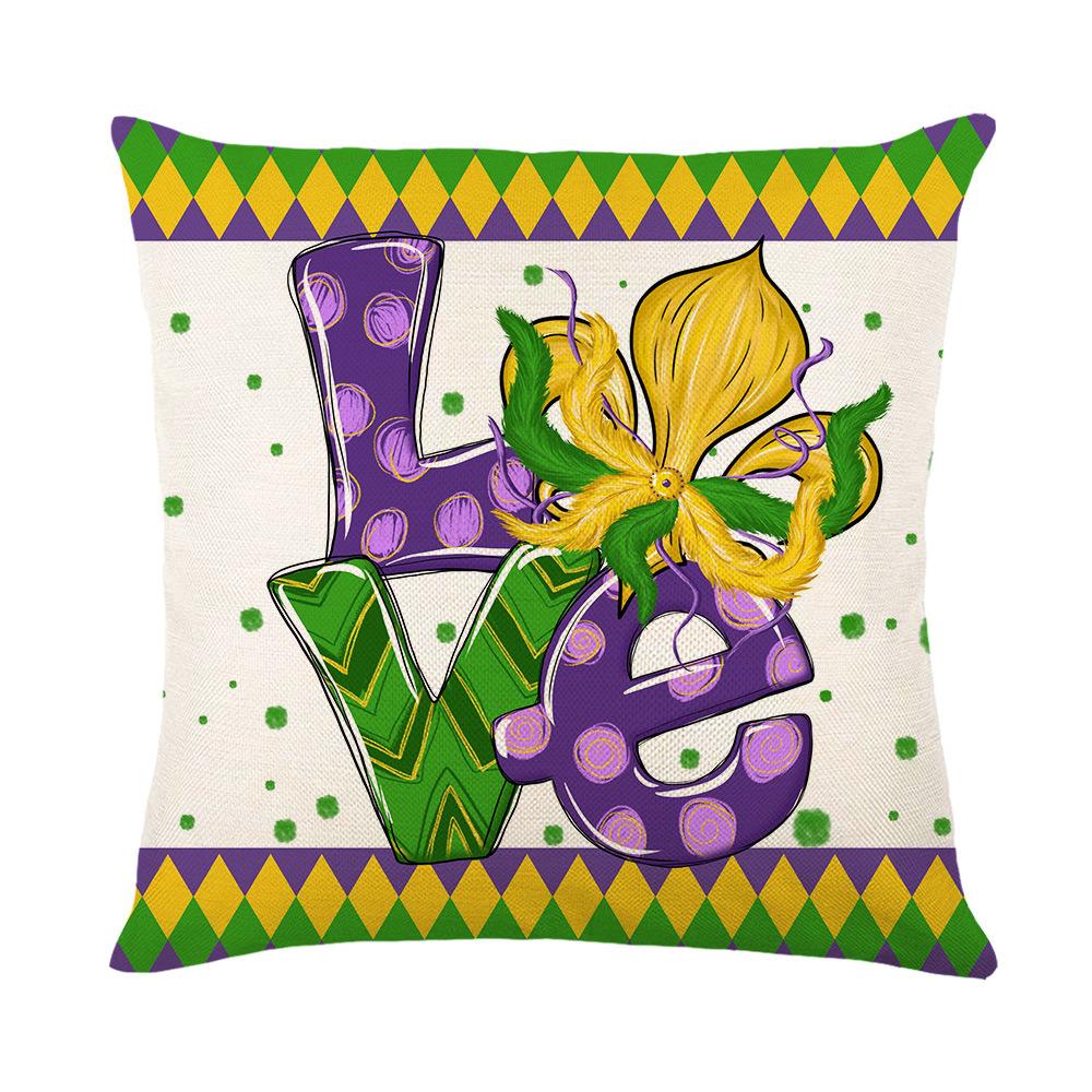 Pillow Case Holiday Party Decoration Home Living Room Sofa Cushion Cover Linen Print