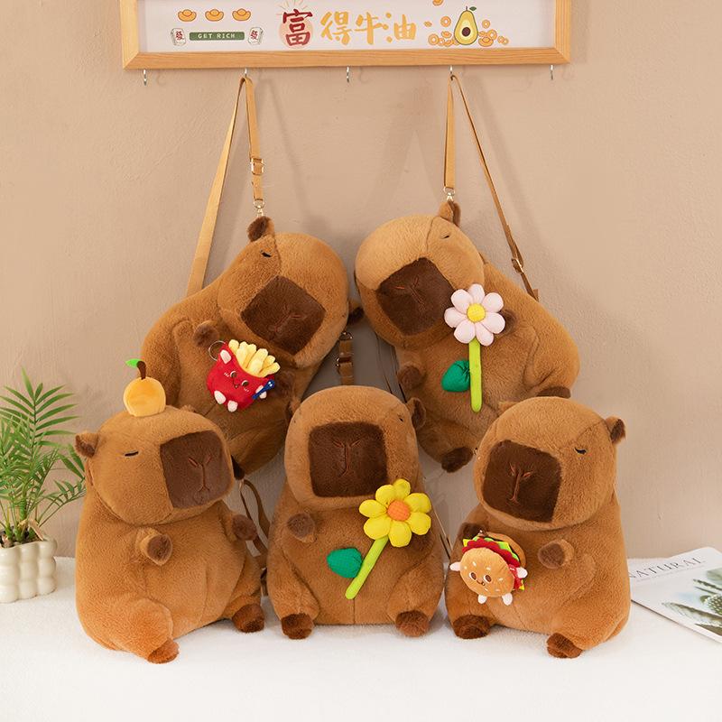 New Backpack Kapibara Plush Doll Cute Children's Bag Creative Capybara Doll Backpack Gift