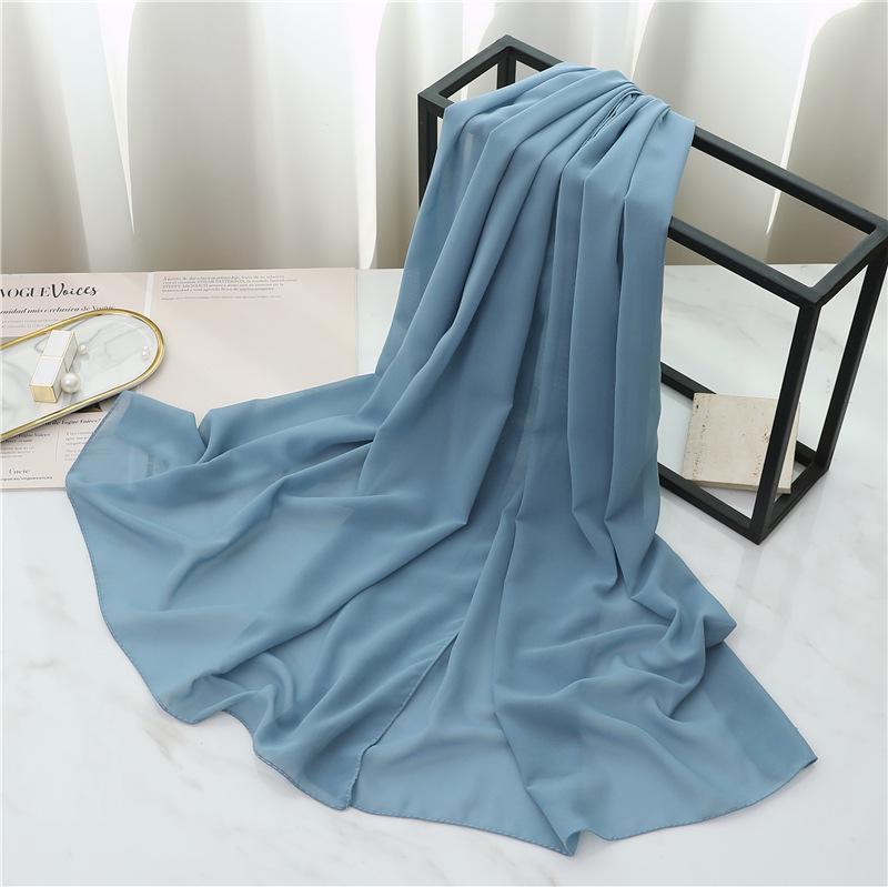 

Прямоугольный шарф из жемчужного сплошного шифона: Универсальный женский платок и шаль. 175*70cm