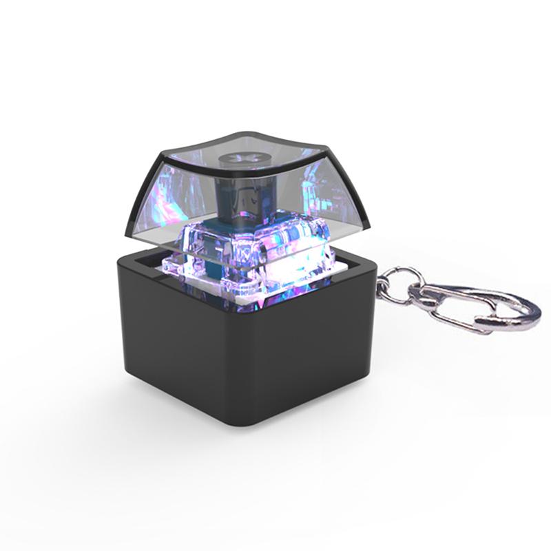 Mechanical Switch Keychain With Led Light Keyboard Key Chain Fidget Toy Keycap Stress Relief Novelty Toys Fidget Button Keyring