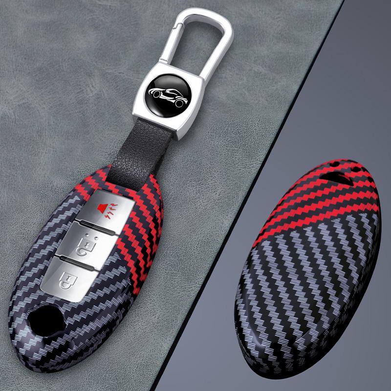 2 3 4 5 Botton Carbon Fiber Car Key Cover Case Shell for Nissan Qashqai Juke J10 J11 X-Trail T32 T31 Kicks Tiida Pathfinder Note