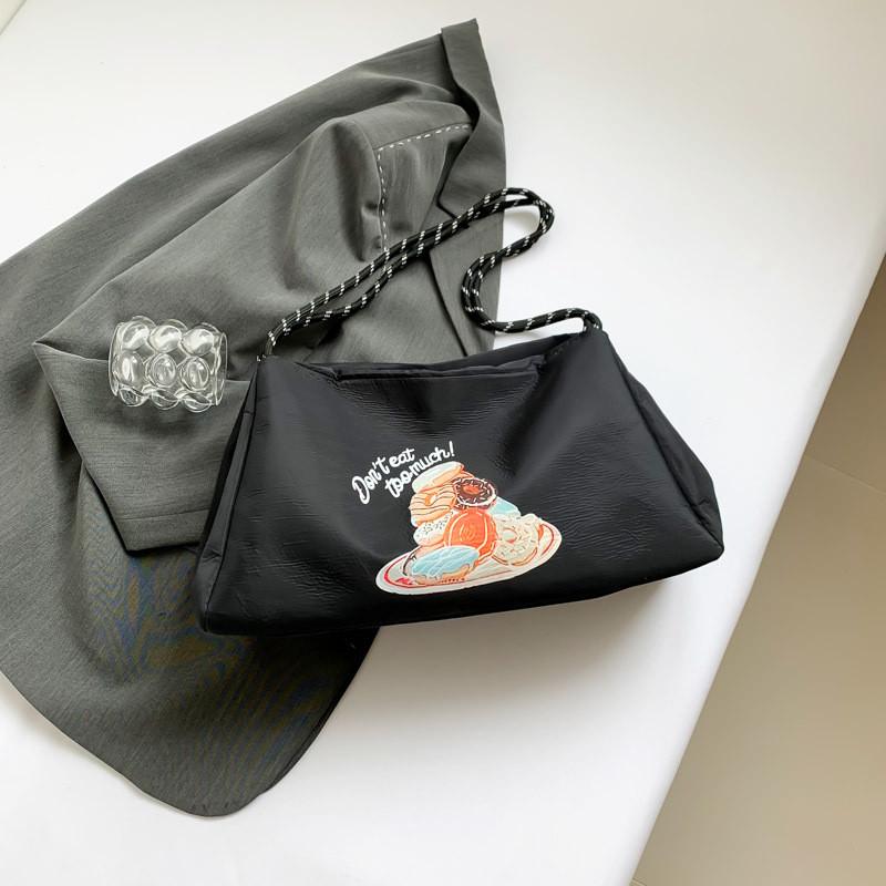 

Trendy Black Canvas Shoulder Bag For Women Spacious And Chic For Everyday Use