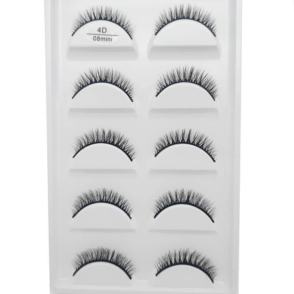 New 5 Pairs Natural Mink False Eyelashes Makeup Short Eyelash Extension Fake Eye Lashes Faux Cils Make Up Beauty Cilios