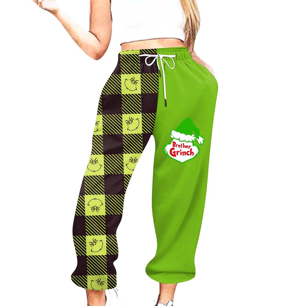 Women's Casual Fashion Christmas Printed Casual Sweatpants Elastic Waist Drawstring Pants