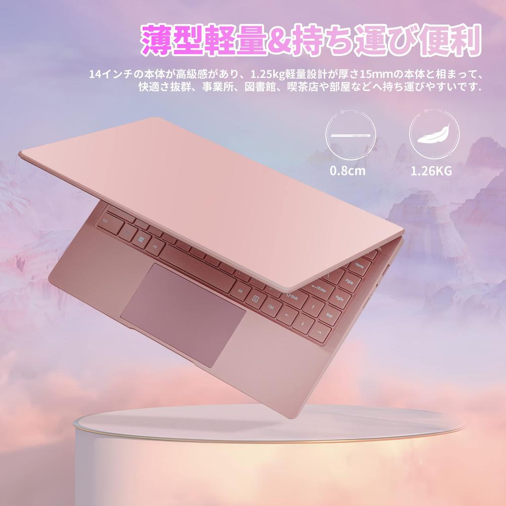 SERYUB Slim and Lightweight Laptop Office 11 IPS Quiet Celeron CPU up to 8GB DDR4 128GB Mute Laptop with Japanese Keyboard Dual USB and Compatible [MS