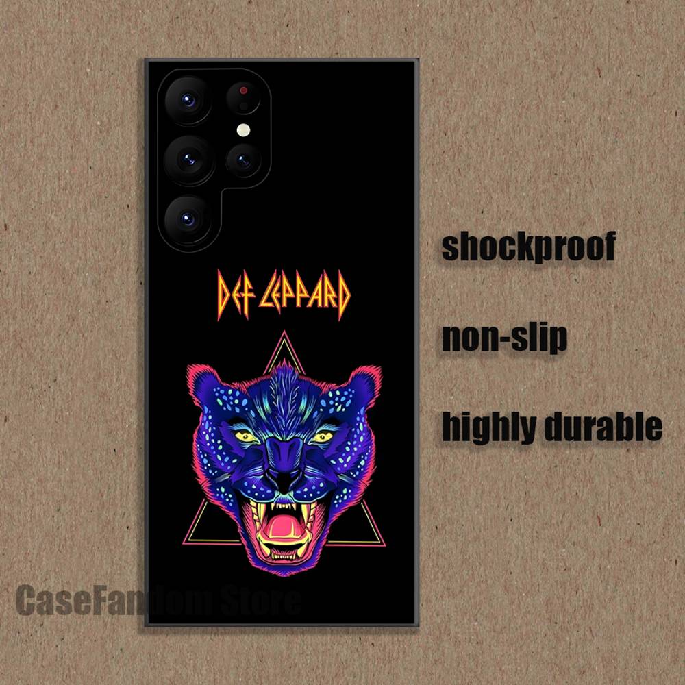 

D-Def Band L-Leppard Phone Case For Samsung S25,S24,S21,S22,S23,S30,Ultra,S20,Plus,Fe,Lite,5G Black Cover Samsung S20fe