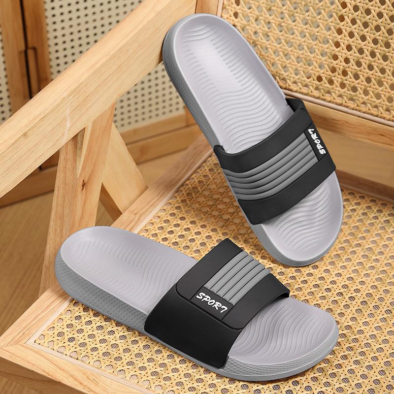 

Модные летние популярные парные тапочки на подошве, индивидуальные домашние удобные повседневные модные мягкие нескользящие мужские сандалии 45 серый