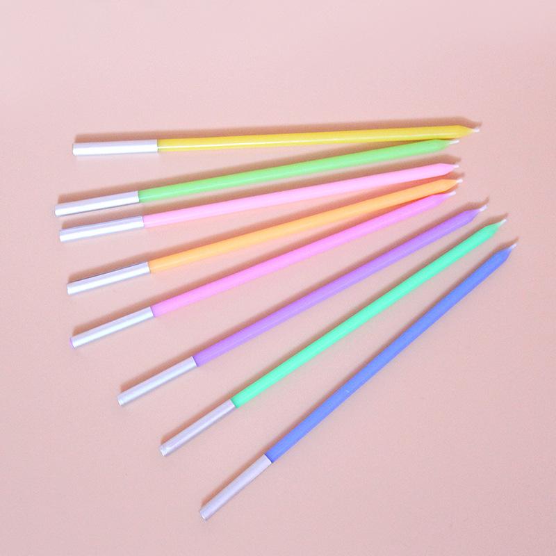 Rainbow Candle Gradient Color Long Pole Candle Birthday Cake Candle Slender Candle Birthday Candle