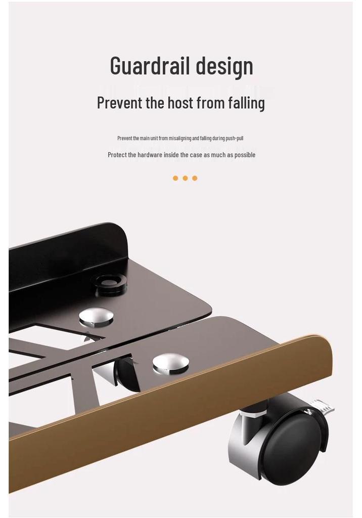Steel Under-Desk Computer Case Rack with Casters: Movable Office Desk Storage Tray
