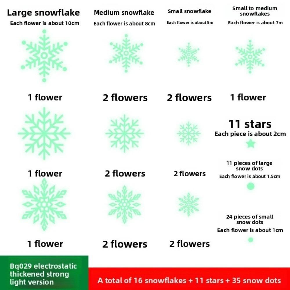 3D Snowflake Static Stickers Fluorescent Window Sticker New Snowflake Decoration Christmas
