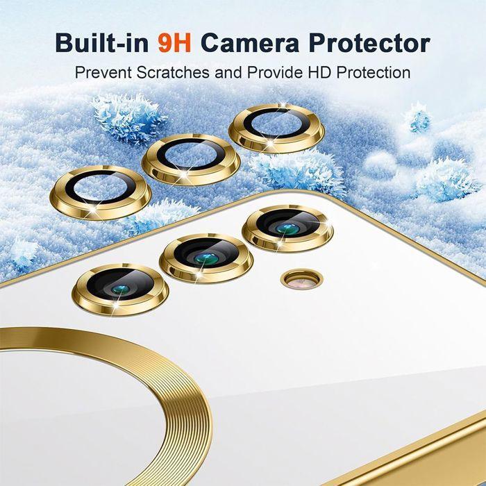 Coque de Protection - BOOLING - Samsung Galaxy S25 FE - Silicone Anti-jaunissement - Anneau Magnétique - Doré