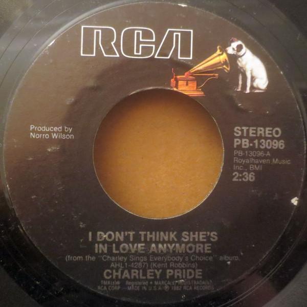 

7inch Record CHARLEY PRIDE - I Don t Think She s In Love Anymore PB13096 RCA 1982 US Country/Folk Used