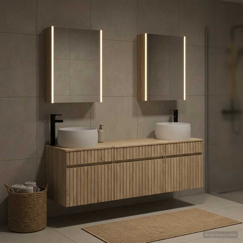 Bathroom Cabinet Set 5 pcs Sonoma Oak 53 x 15.5 x 70 cm