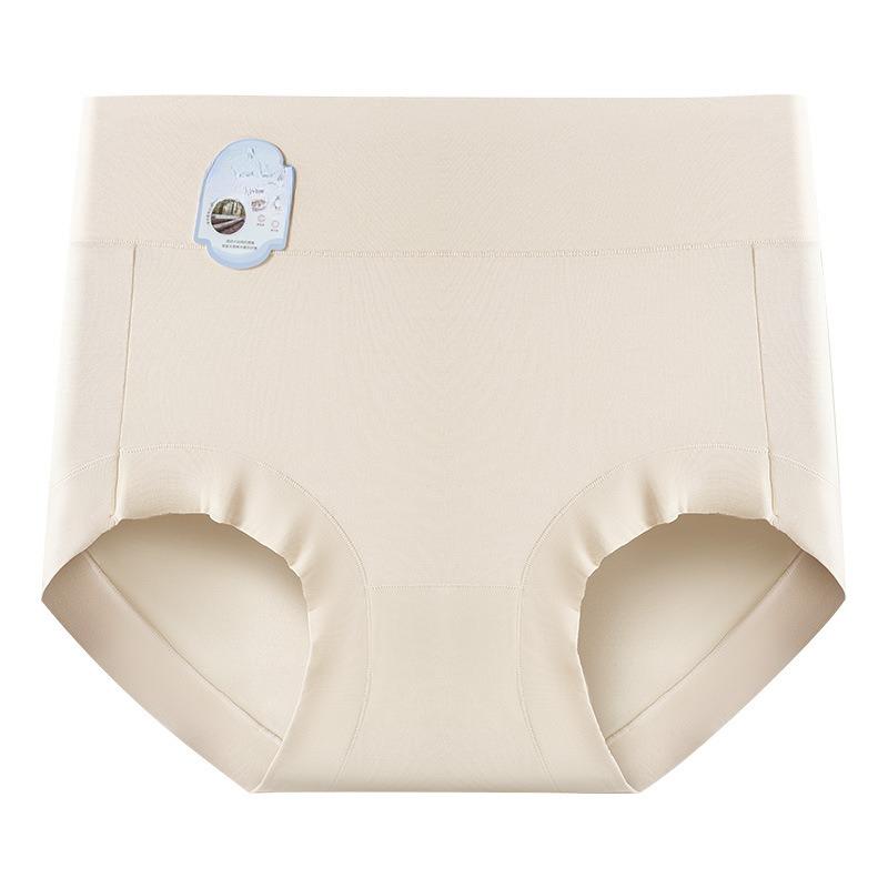 Large Size Lady Spring and Autumn Maintenance Mulberry Silk Antibacterial Crotch High Waist Abdominal Wrap Hip Briefs