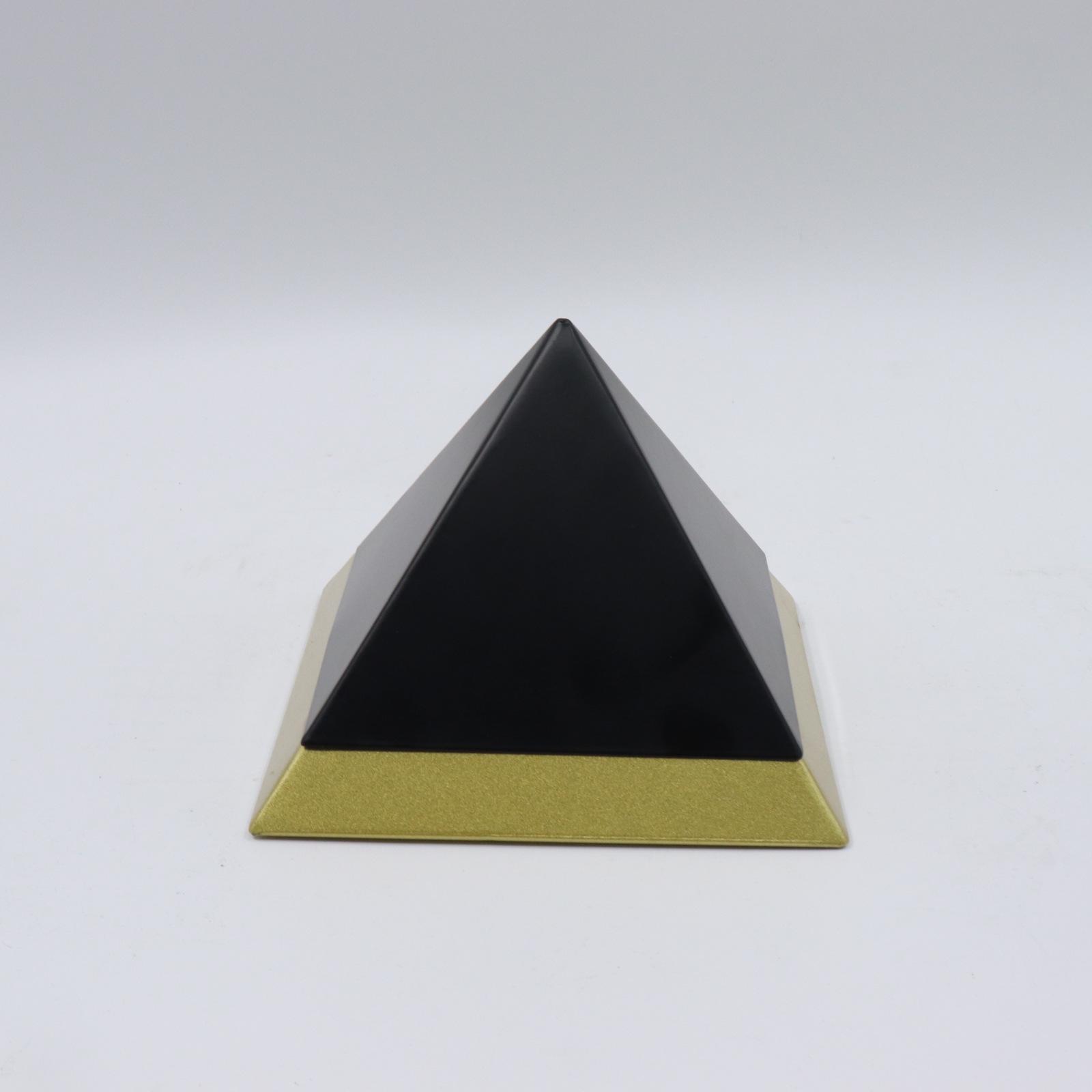 

Modern Black & White Abstract Pyramid Ornament for Office, Bookshelf, or TV Stand