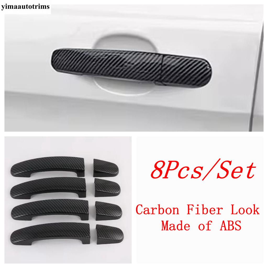 For Ford TRANSIT  2024 2025 Car Rear Door Bowl  / Rearview Mirror Cap Case / Door Handle Cover Trim Carbon Fiber Accessories