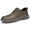 Herren-Arbeitsstiefel mit runder Spitze aus Leder - Outdoor-Halbschuhe zum Wandern & Freizeit für Frühling & Herbst