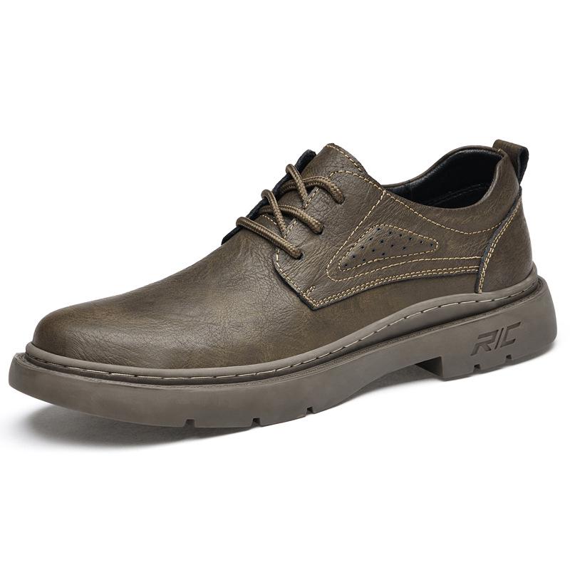 Men s Round Toe Leather Hiking & Work Boots - Low-Top, Cowhide Upper, Outdoor & Casual, Spring & Autumn. 44