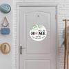 Interchangeable Welcome Sign Door Decoration Pendant 12 Inch Round Wooden Welcome Sign Flower Wreath For Front Porch