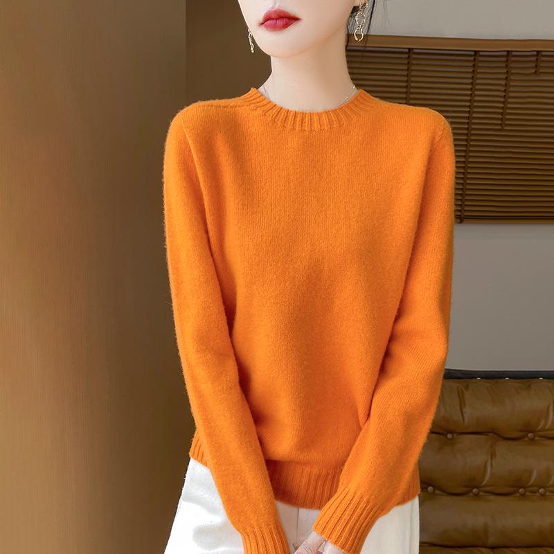 100% Pure Wool Loose Knit Fashion Sweater - Cashmere Thickened Pullover for Autumn/Winter.