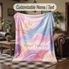 Abstract Artistic Theme Throw Blanket Custom Name Text Personalized Blanket Soft Cozy Blanket for Home Sofa Bed