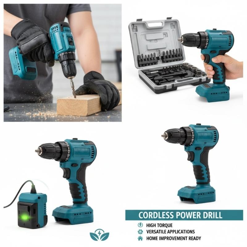Heavy Duty Cordless Drill High Torques Lithium Batteries Powered Electric Drill For Home And Engineering Jewelry Making Use