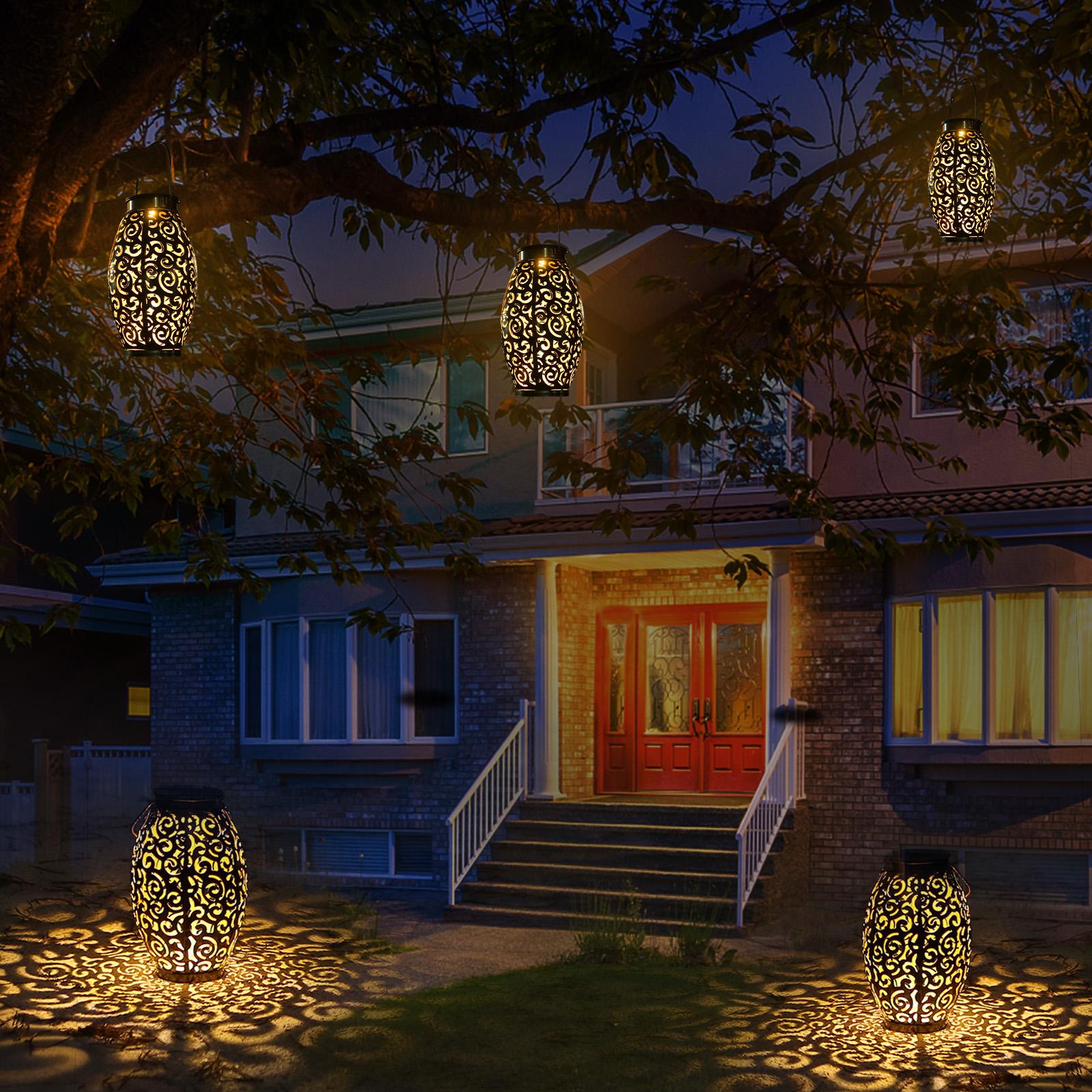 

Solar Power Energy LED Lantern Light Outdoor Hanging Lamp IP44 Water Resistance for Patio Garden Courtyard Pathway