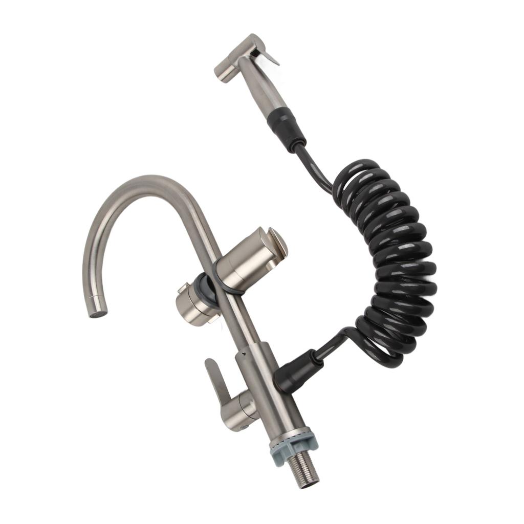 Stainless Steel Kitchen Sink Faucet Single Handle Kitchen Faucet with Side Sprayer