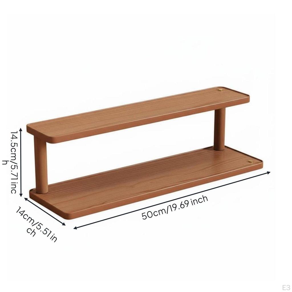 Bamboo Cup Shelf SpaceSaving 2Tier Mug Holder AntiSlip Base MultiTier Rack for Office, Pantry