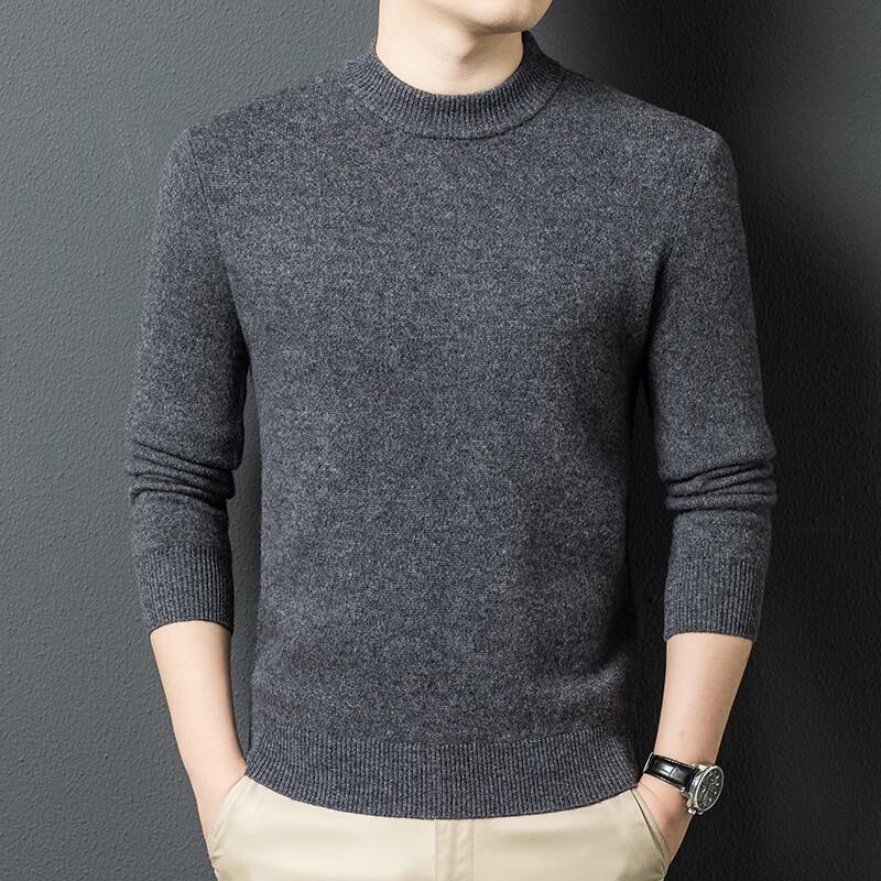 Eliten Men's 100% Lamb Wool Round Neck Pullover Sweater