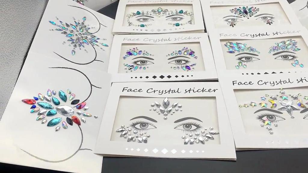 Crystal Tattoo Sticker Glitter Eyeliner Eyebrow Makeup Face Eyes Diamond Temporary Tattoo Rock Rhinestone 3D Eyeliner Stickers