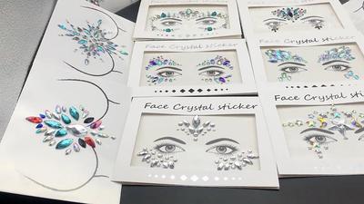 Kristal Dövme Etiket Glitter Eyeliner Kaş Makyaj Yüz Gözler Elmas Geçici Dövme Kaya Taklidi 3D Eyeliner Çıkartmalar