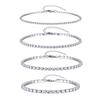 2/3/4/5mm Glänzendes Zirkon Tennis-Fußkettchen für Damen, 18K Vergoldetes Rostfreier Stahl Wasserdichtes Fußkettchen, Zartes Fußschmuckstück