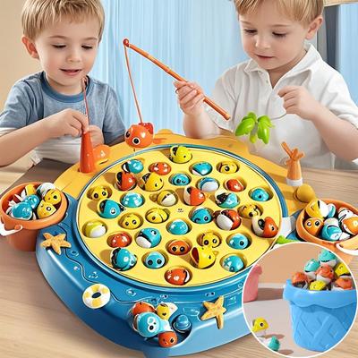 Magnetisches Anglerspiel für Kinder, Elektrisches Angelspielzeug mit Musik, Drehende Spiele, Angelrute, Bildung, Baby 3 Jahre, Geschenke, Spielzeug