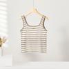 Women's Tank Top Square Neck T-shirt Striped Slim Fit Casual Top
