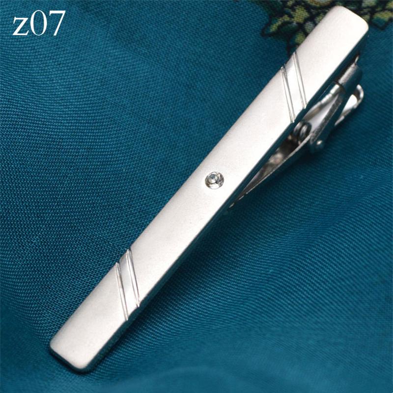 New Metal Silver Color Tie Clip For Men Wedding Necktie Tie Clasp Clip Gentleman Ties Bar Crystal Tie Pin For Men's Accessories