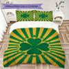 Leaf Clover Pattern Bedding uilt Set uilt Cover Pillowcase Home Decoration Birthday Gift (1 * duvet cover + 2 * pillowcase  without core)58