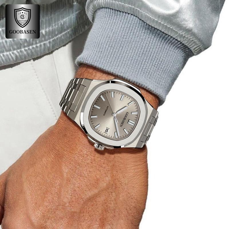 Cooperson's hoogwaardige waterdichte en ultradunne herenhorloge datum imitatie mechanisch horloge