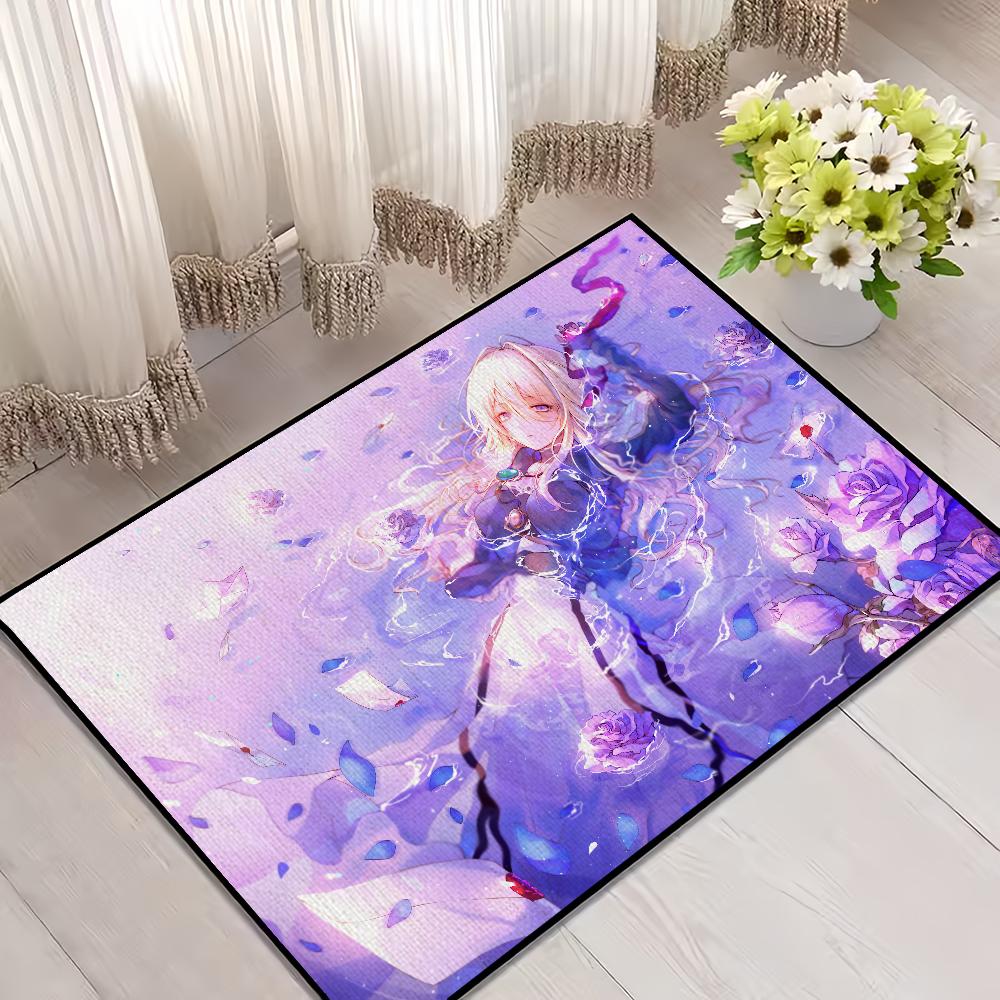 Hot Anime Violet Evergarden Door Mat Welcome Entrance Balcony Bathroom Floor Non-slip Rug Bedroom Carpet Home Decoration