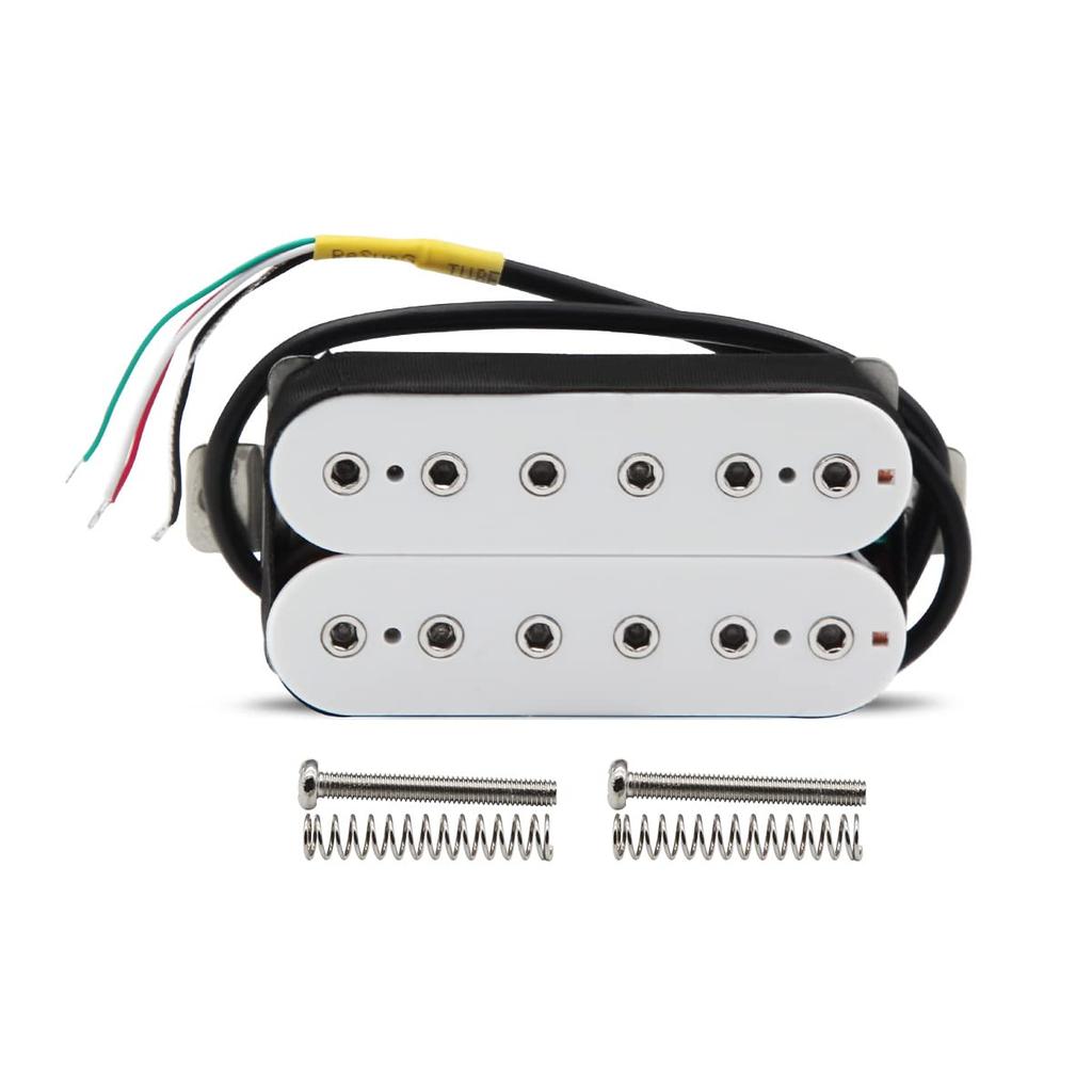 FLEOR Alnico 5 Electric Guitar Humbucker Pickups, Neck and Bridge Pickups (14-15K), White