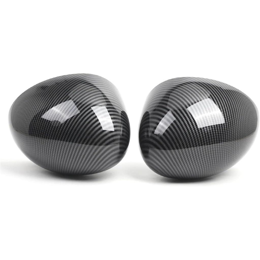 Car Rearview Mirror Cover Compatible for Mini Cooper F54 F55 F56 F60 L+R 2014-2019 Pattern Side Fit Caps LHD Carbon