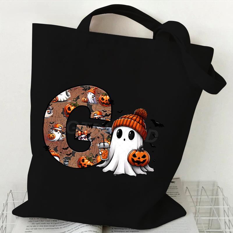 26 Letters Personalized Printing Trend Handbag Commuter Shoulder Bag Canvas Bag