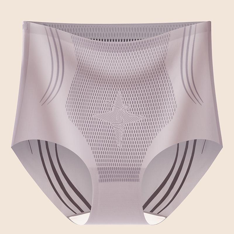 

Жидкий персиковый утягивающий живот трусы летние тонкие и бесшовные ледяной шелк средняя и высокая талия бедра пластиковая форма бедра нижнее белье для женщин 2XL (140-80kg)