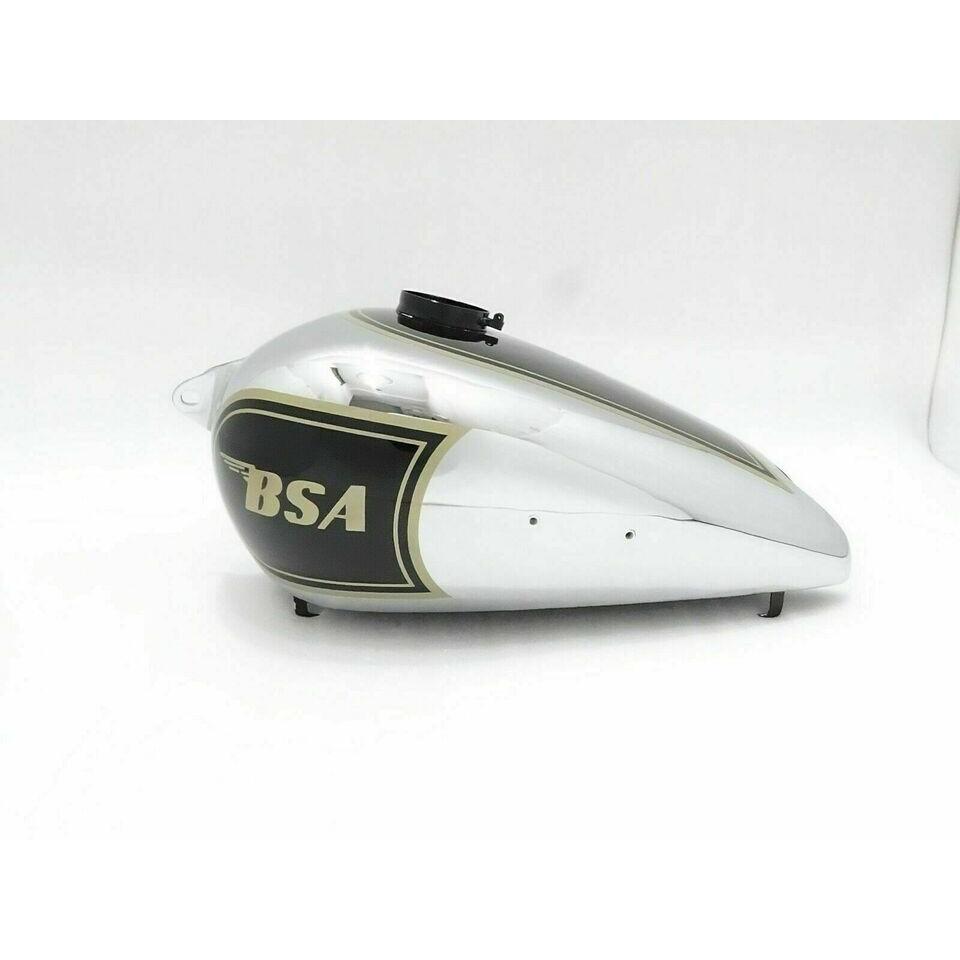 BSA M20 Black Painted Chrome Steel Petrol Fuel Gas Tank Civil Model |Fit For